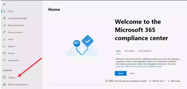 Microsoft 365 Compliance center Solution Catalog