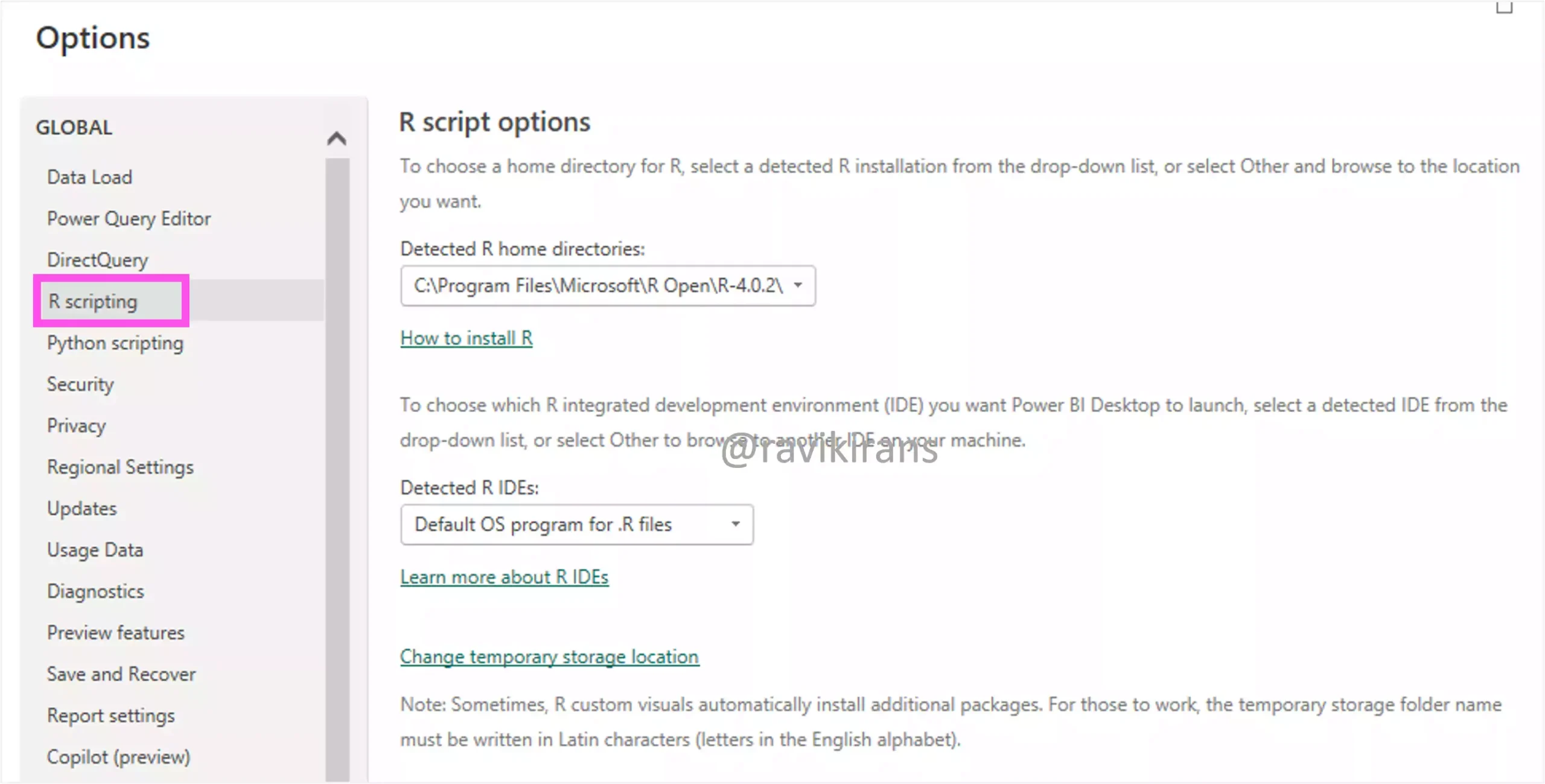 Power BI R scripting options