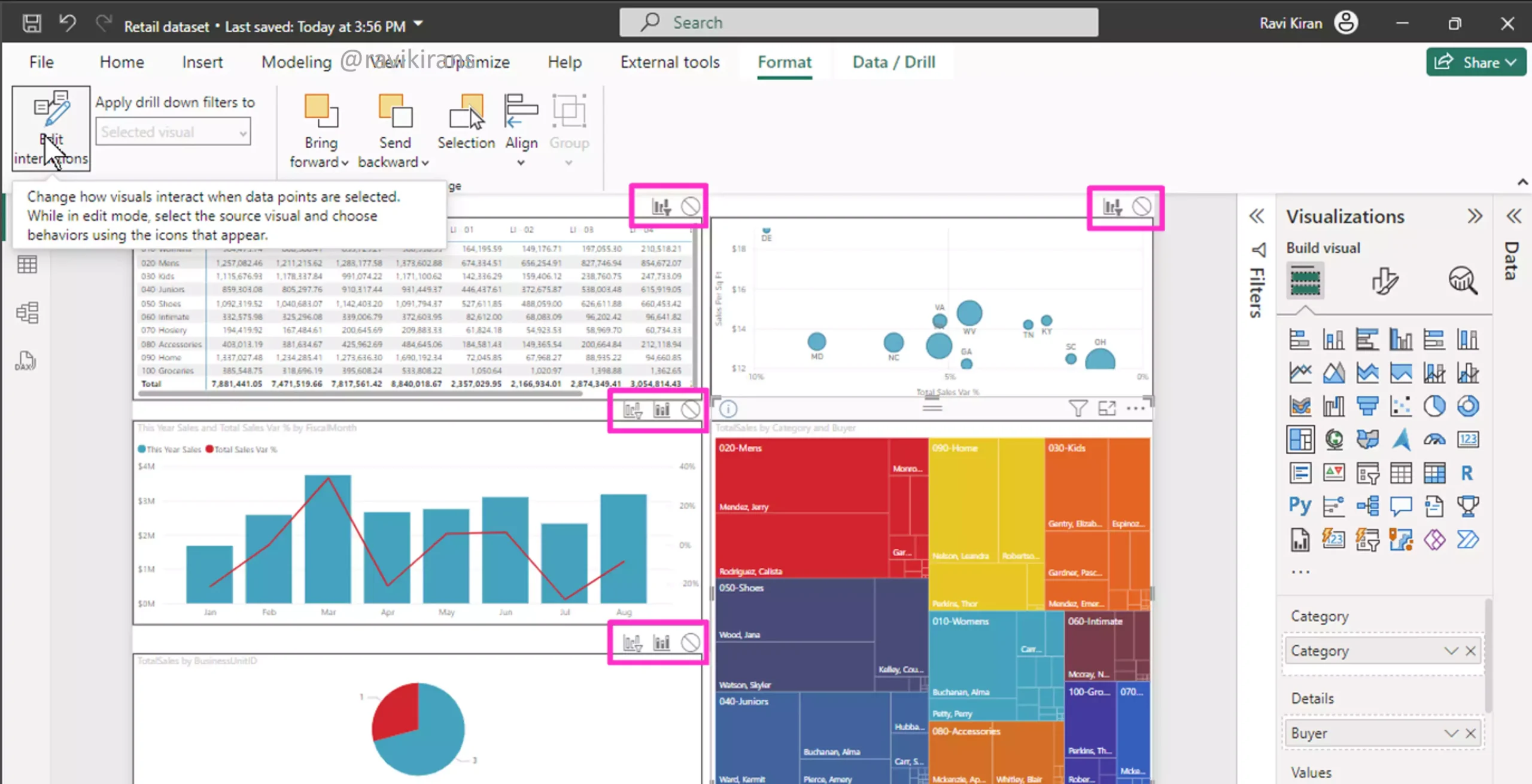 Power BI Edit interactions