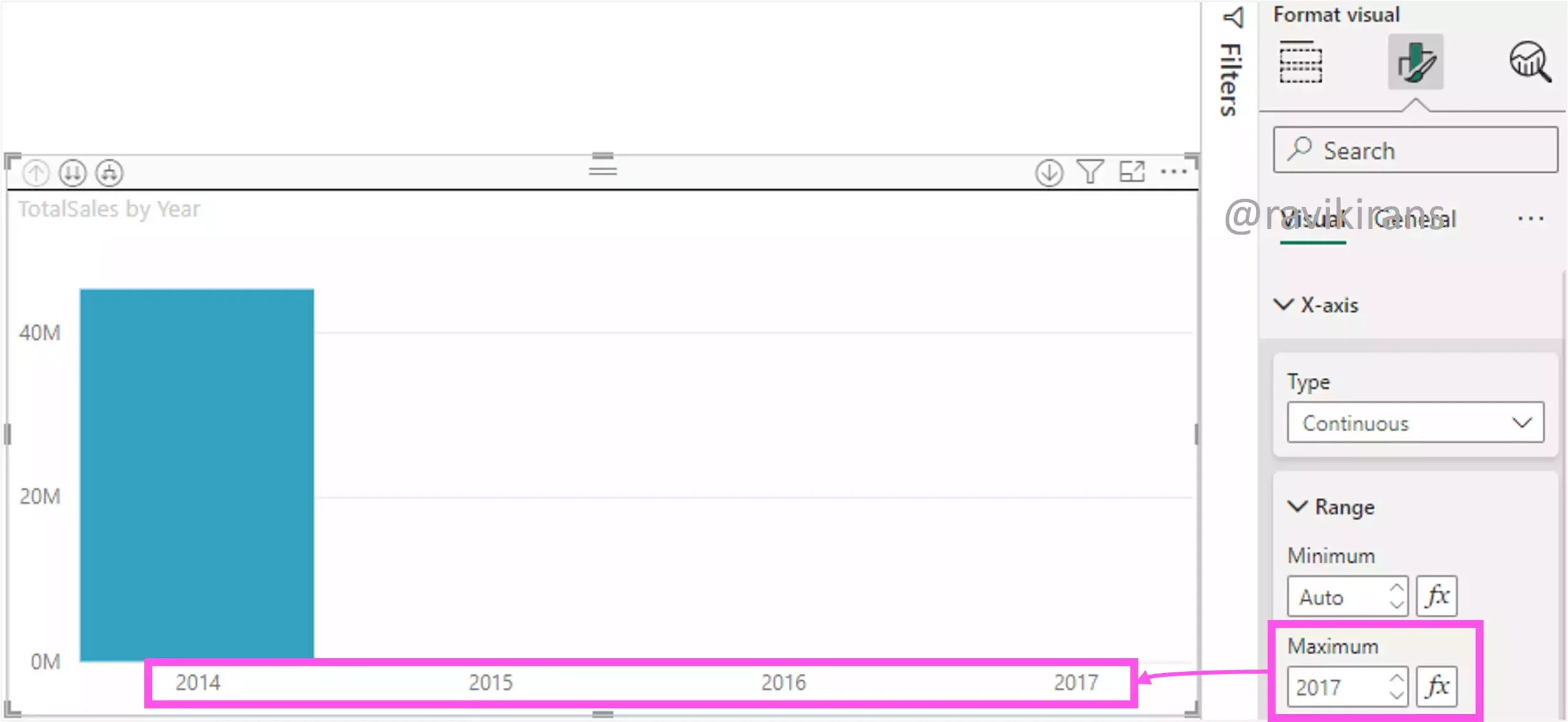 Power BI visual maximum range settings