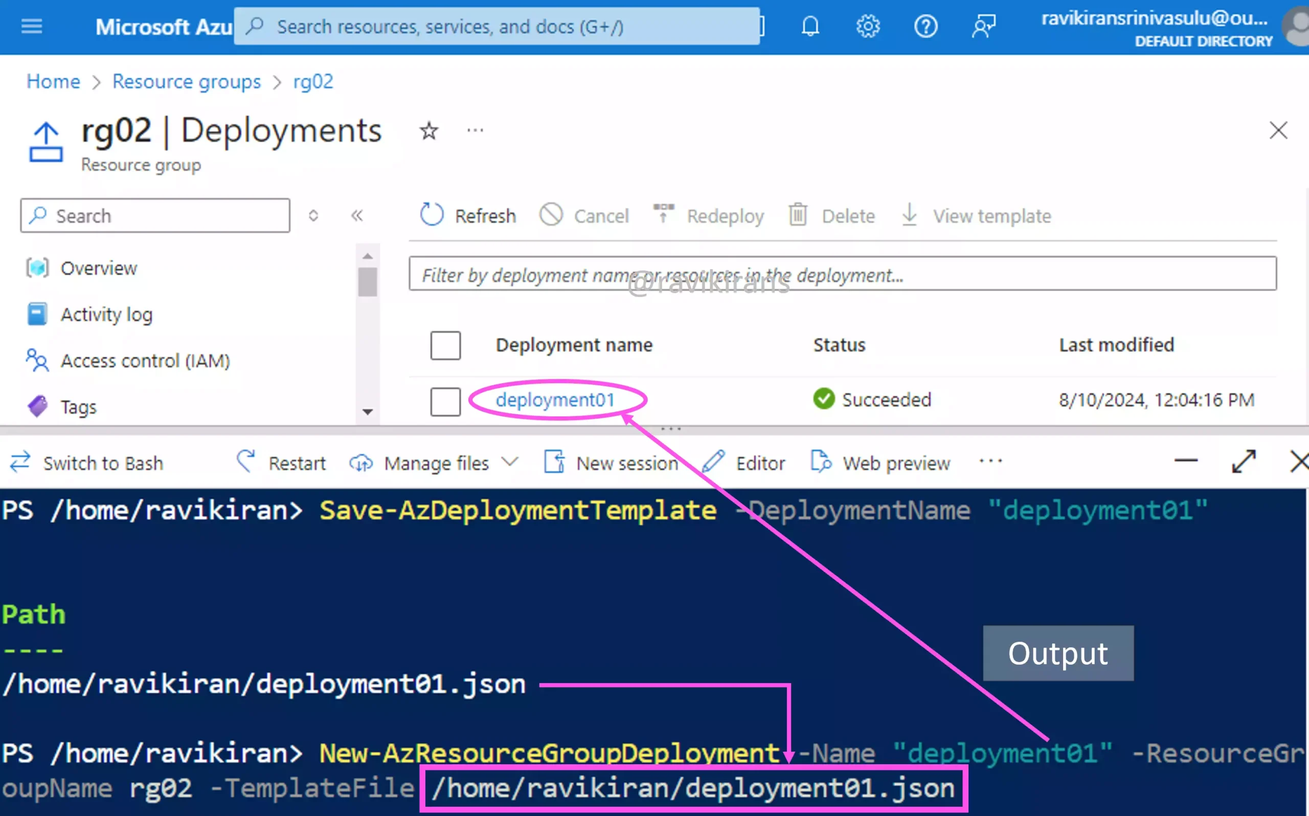 Deploy to a resource group with Azure PowerShell command