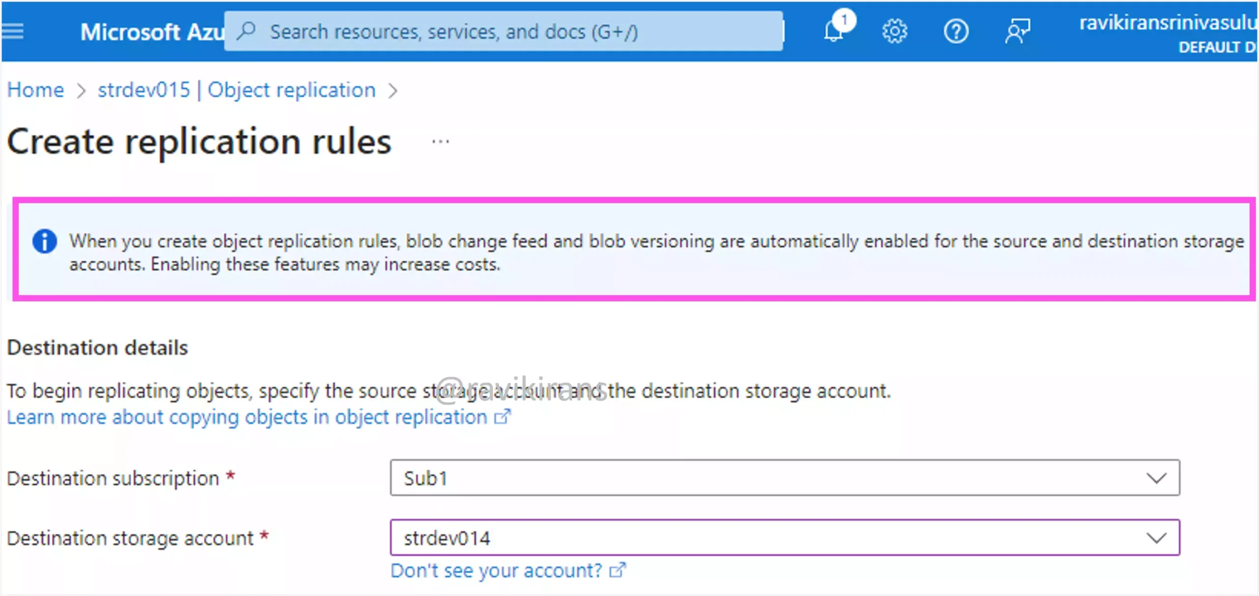 prerequisites for object replication rule