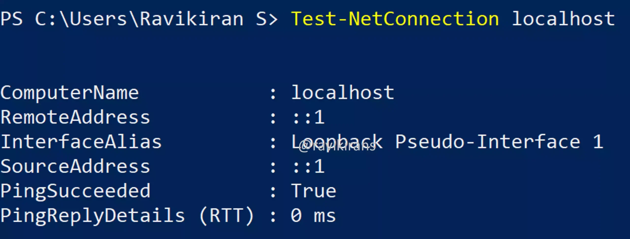 Test-NetConnection command