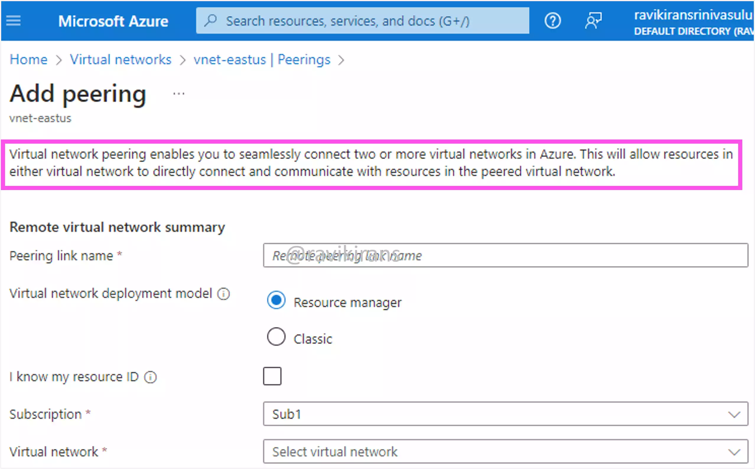 VNet peering