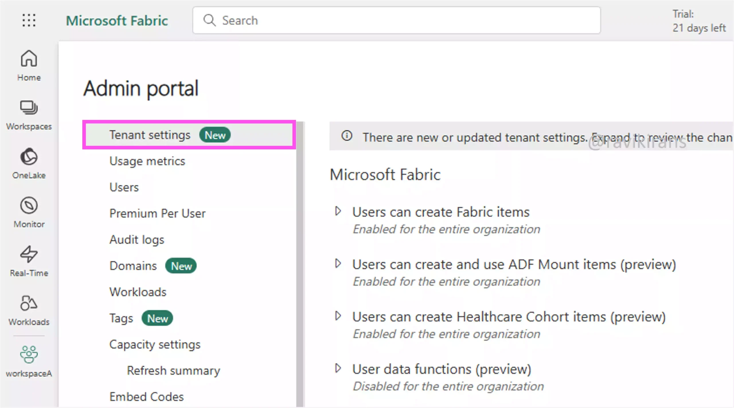 Tenant settings in Microsoft Fabric Tenant settings in Microsoft Fabric